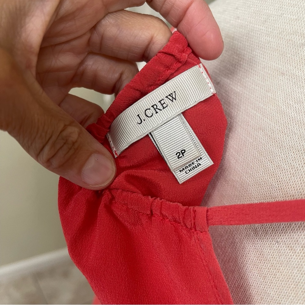 J Crew Coral Peach Silk Chiffon Maxi Gown in Coral, Women's Size 2 Petite - Picture 9 of 13